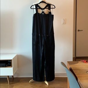 Black Silk Racerback Jumpsuit